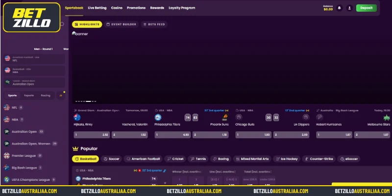 A brief overview of the Betzillo Sportsbook